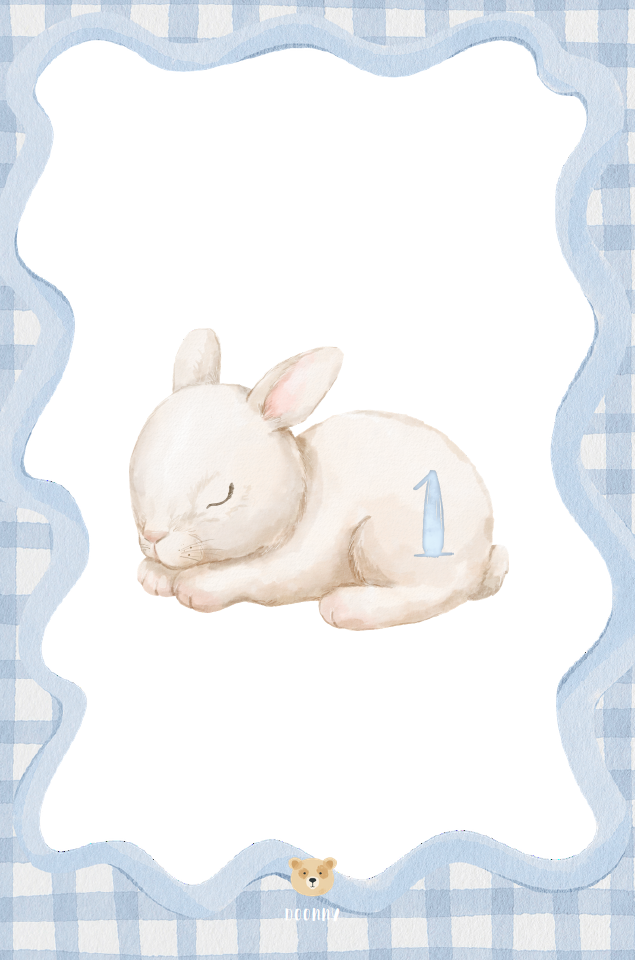 Cartons de Mois'nniversaire – Lapin vichy